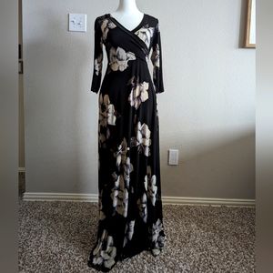 Floral Wrap Maxi Maternity Dress with Sash